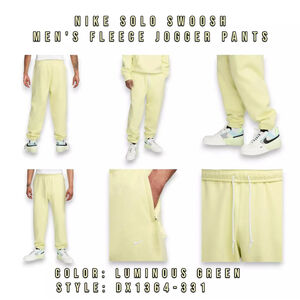 Nike Solo Swoosh Fleece Jogger Pants Sweatpants DX1364-331 Mens Green Sz Med